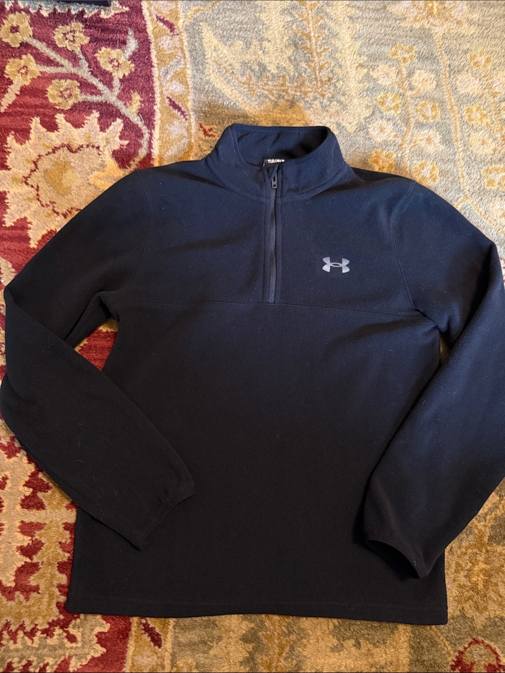 Under Armour Boy's Black Quarter-Zip Fleece Pullover